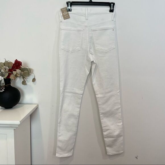 Madewell White 10" High-Rise Jeans Summer Strecth Crop Ankle Denim Pants - Picture 5 of 11